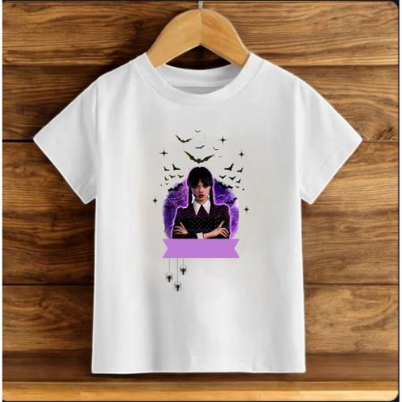 Wednesday Baskılı Oversize  Pamuk Kiz Çocuk T-shirt